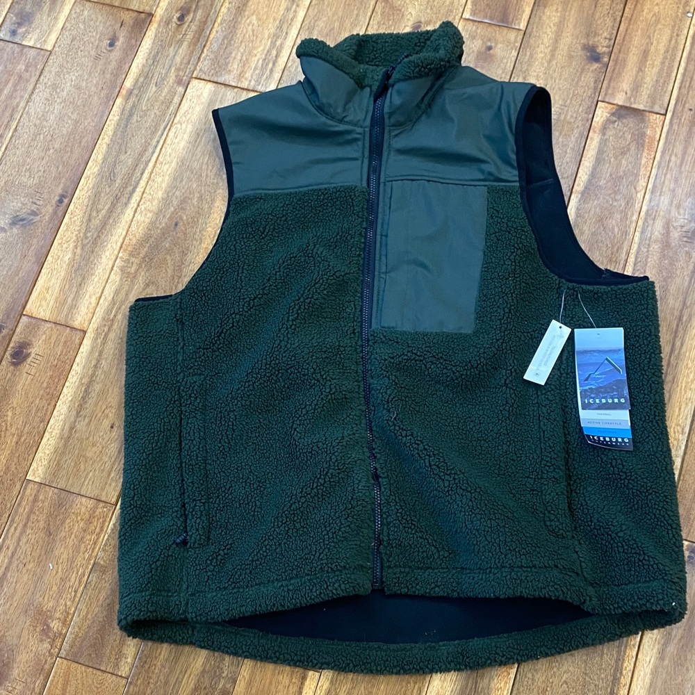 Iceburg Fleece Full-Zip Vest - Dark Green
